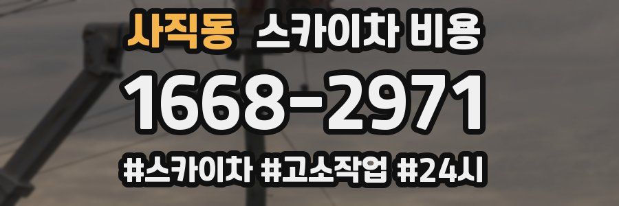 사직동 스카이차 비용