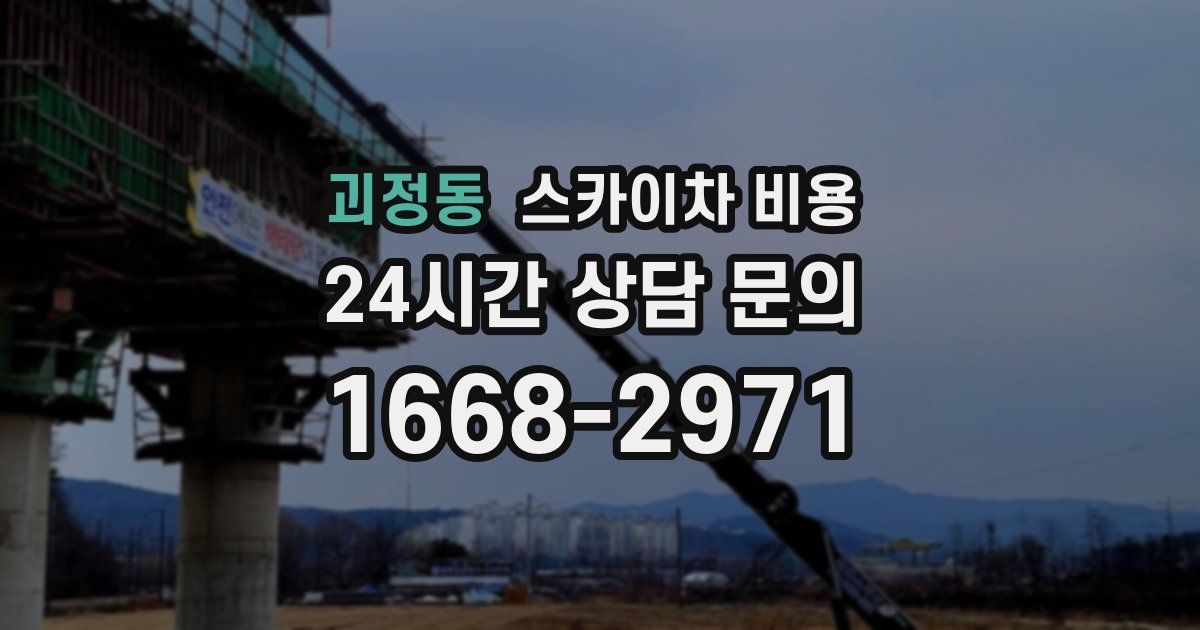 괴정동 스카이차 비용