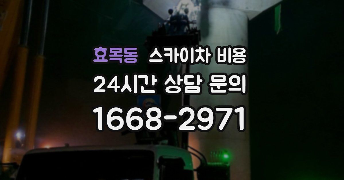 효목동 스카이차 비용