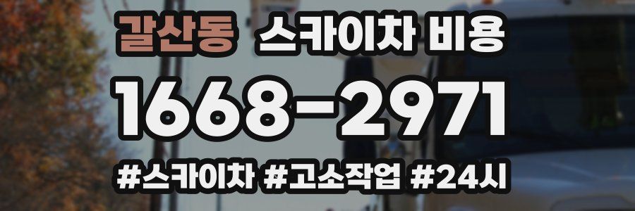 갈산동 스카이차 비용