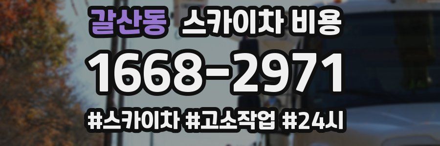 갈산동 스카이차 비용