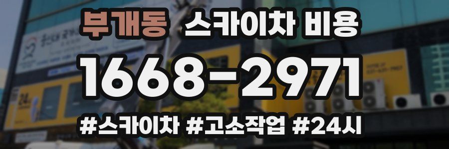 부개동 스카이차 비용