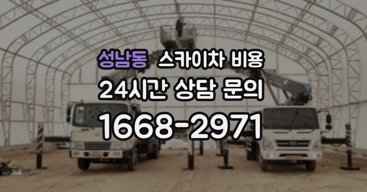 성남동 스카이차 비용