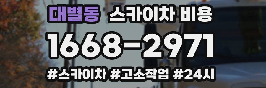 대별동 스카이차 비용