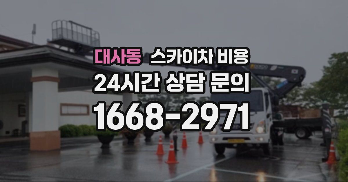 대사동 스카이차 비용