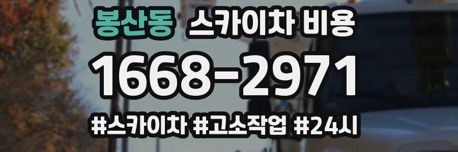 봉산동 스카이차 비용