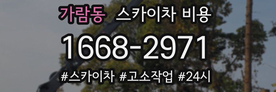 가람동 스카이차 비용