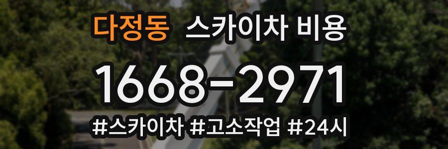 다정동 스카이차 비용