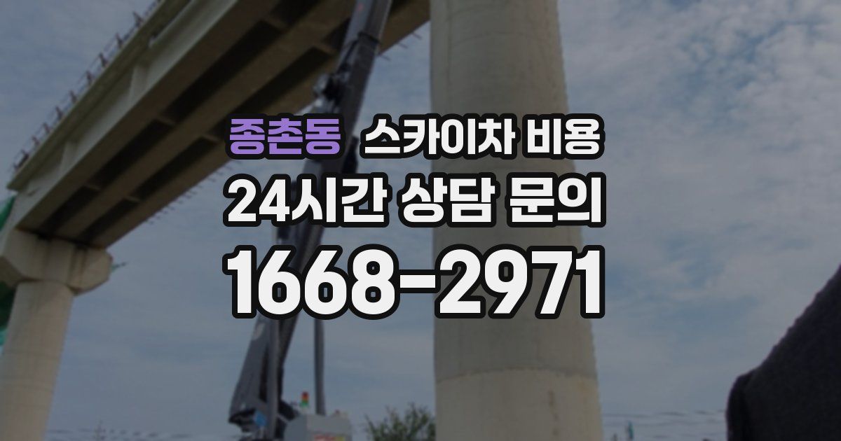 종촌동 스카이차 비용