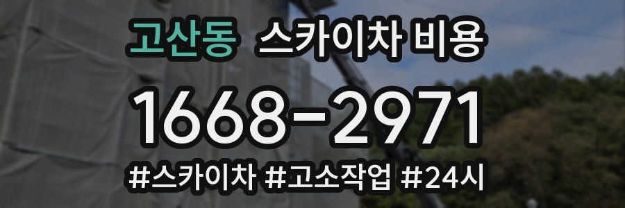 고산동 스카이차 비용