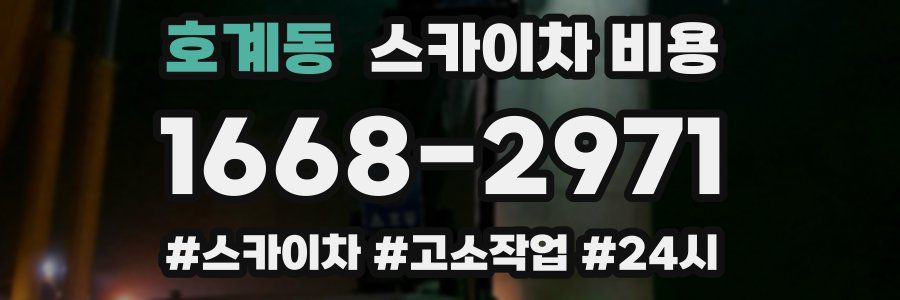 호계동 스카이차 비용