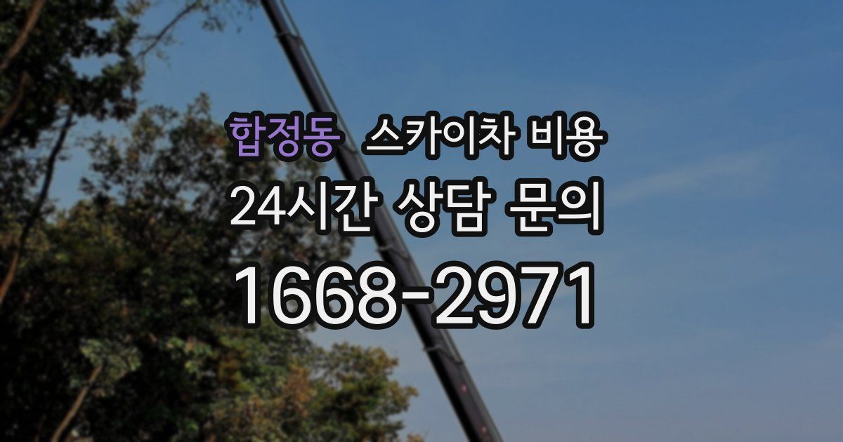 합정동 스카이차 비용