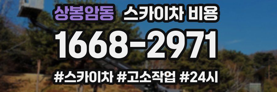 상봉암동 스카이차 비용