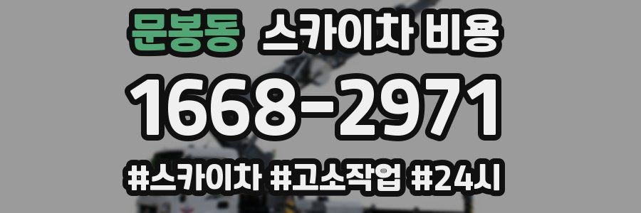 문봉동 스카이차 비용