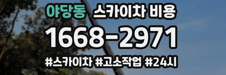 야당동 스카이차 비용