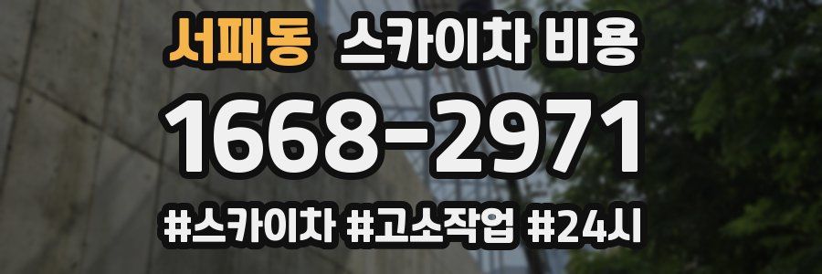 서패동 스카이차 비용