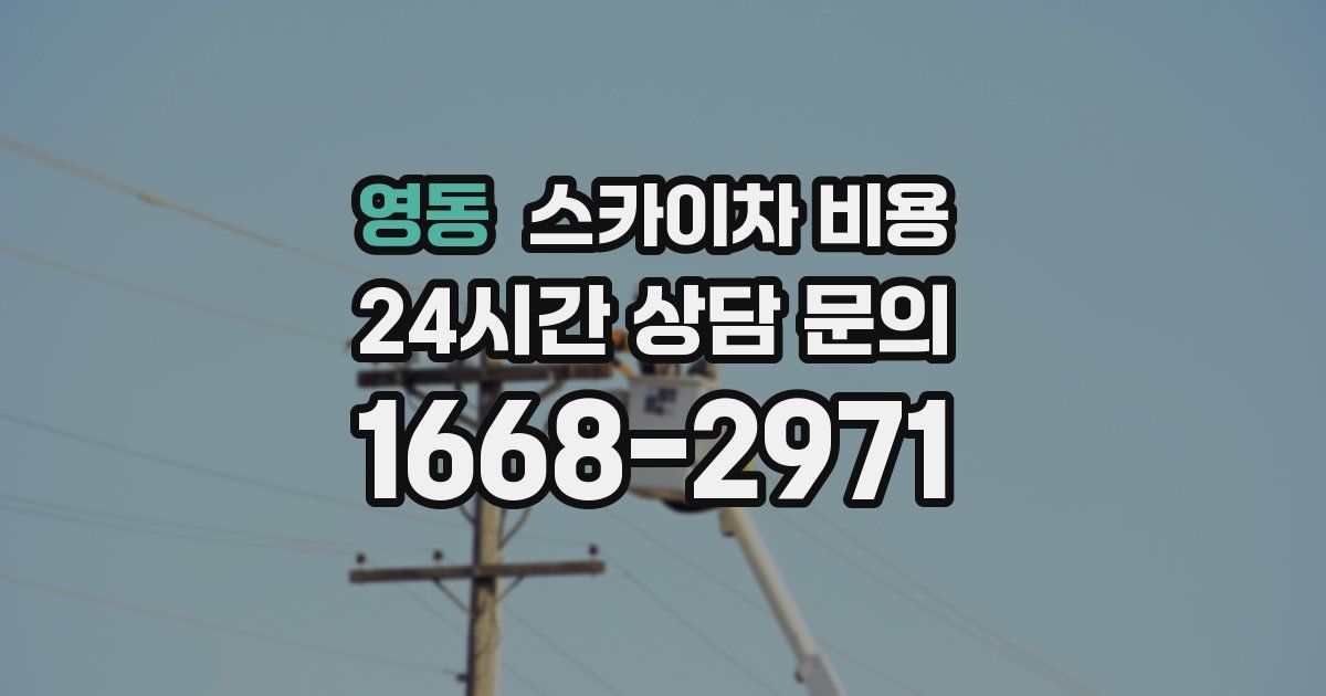 영동 스카이차 비용