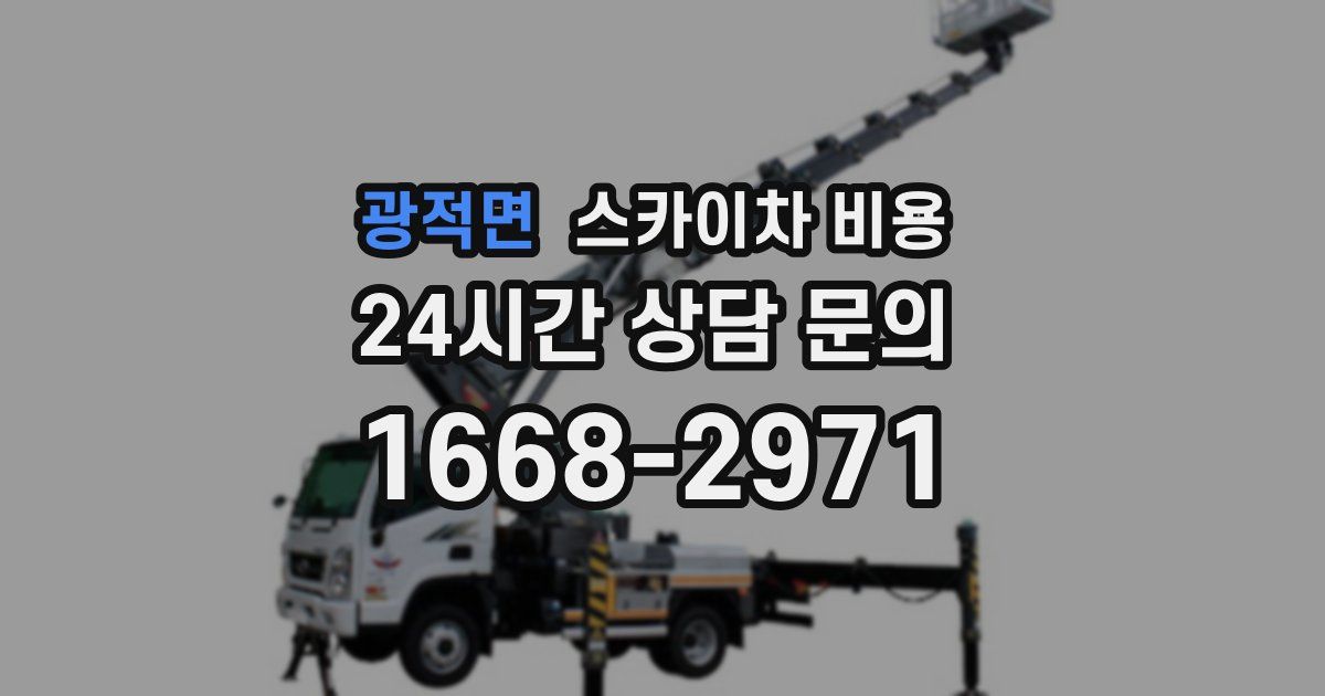 광적면 스카이차 비용