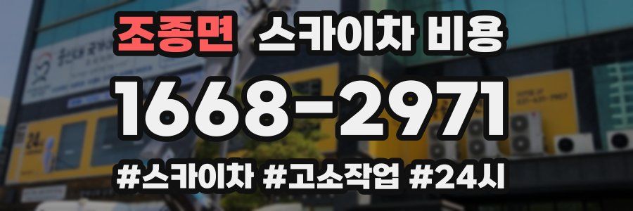 조종면 스카이차 비용