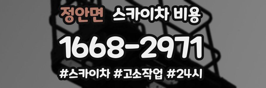 정안면 스카이차 비용