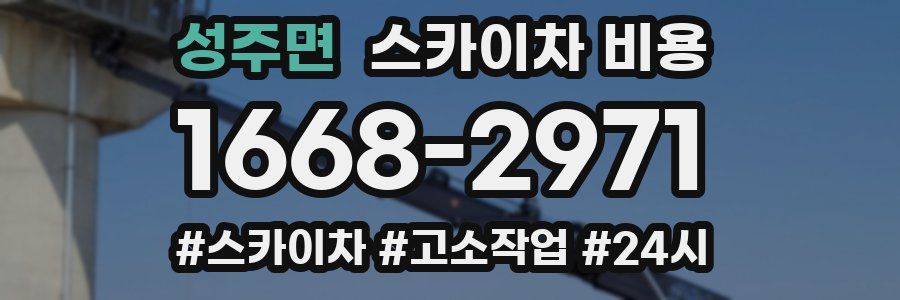 성주면 스카이차 비용