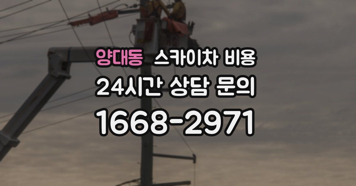 양대동 스카이차 비용