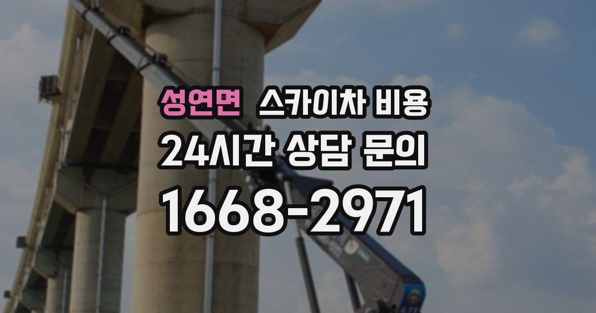 성연면 스카이차 비용