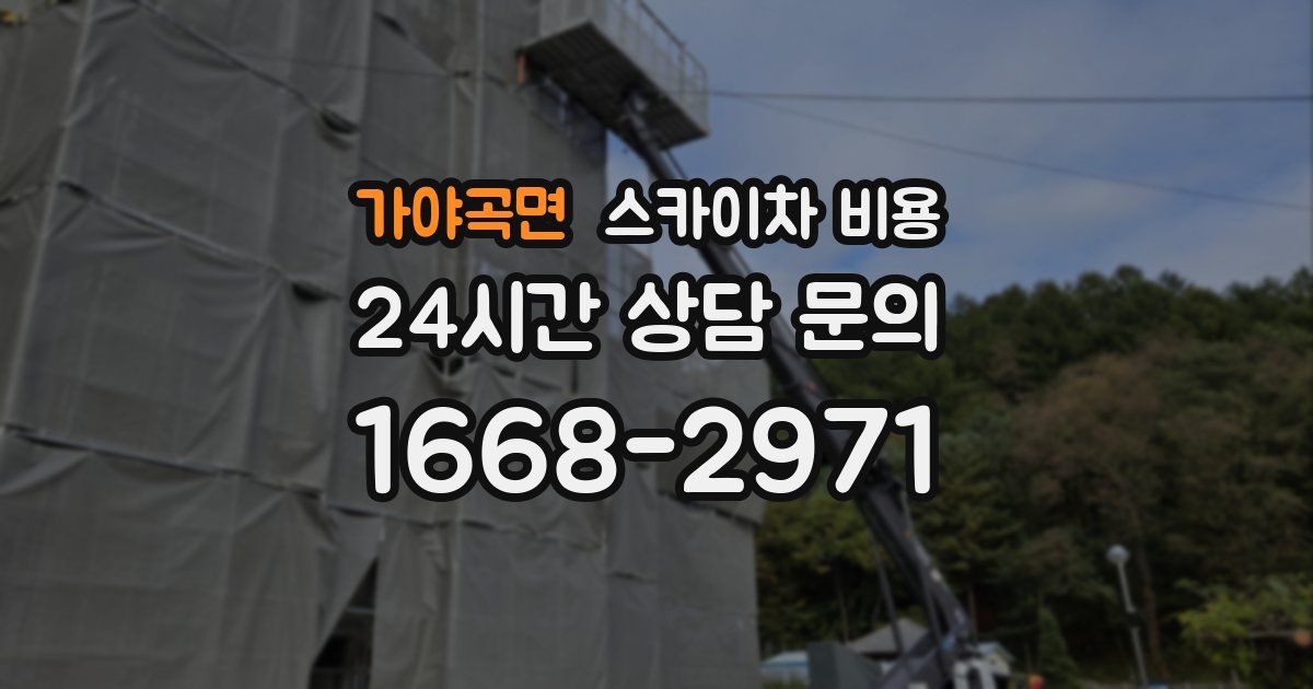 가야곡면 스카이차 비용