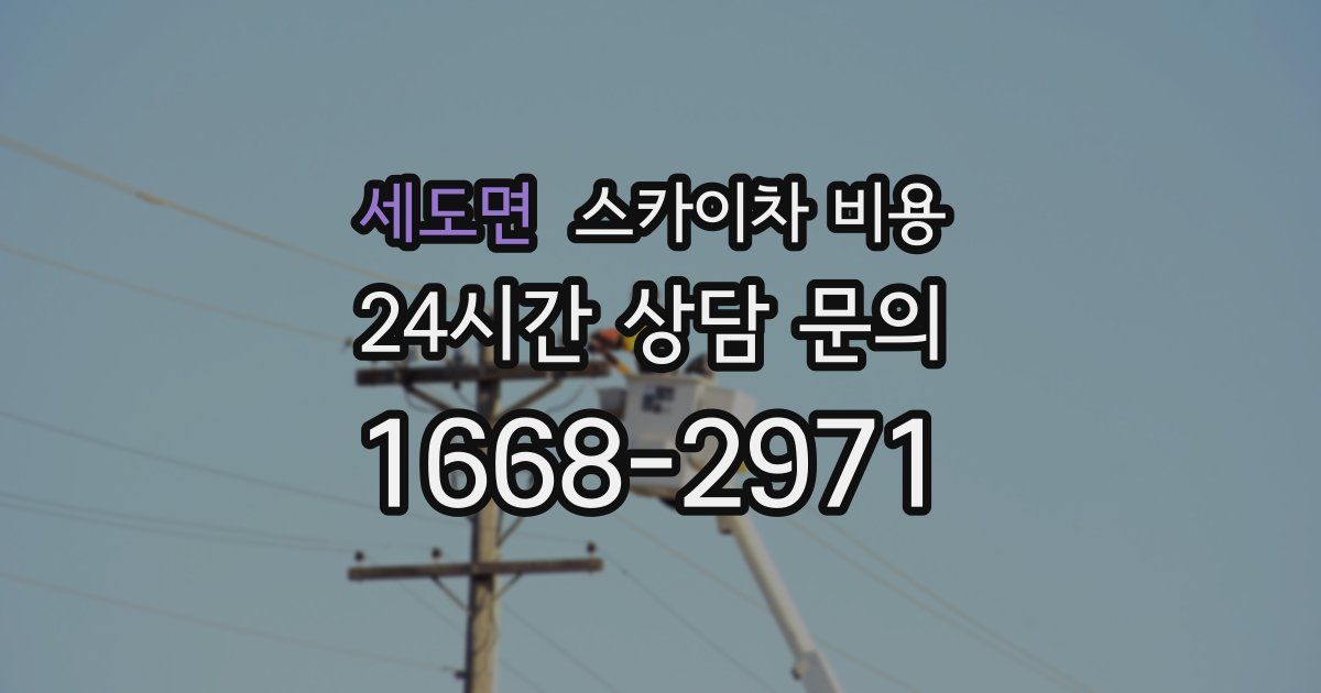 세도면 스카이차 비용