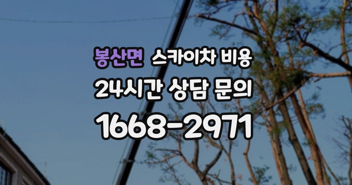 봉산면 스카이차 비용