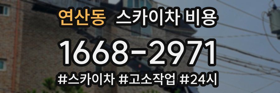 연산동 스카이차 비용