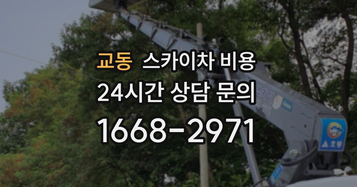 교동 스카이차 비용