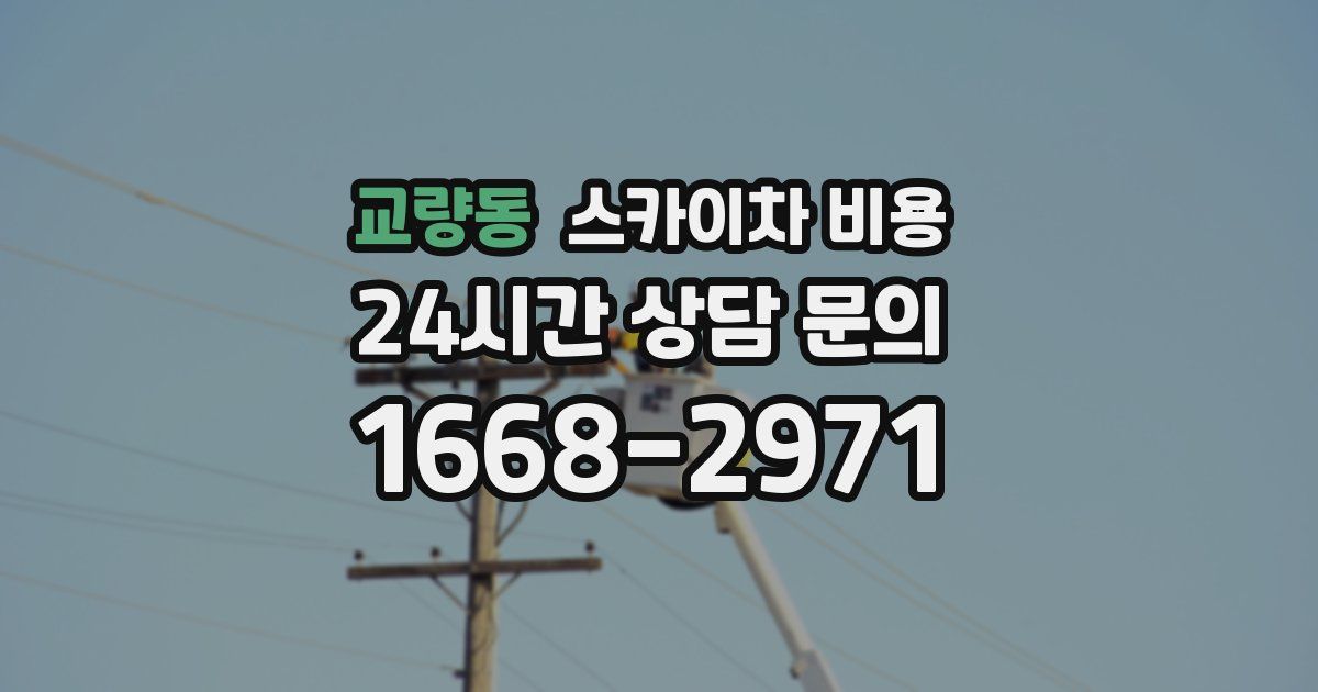 교량동 스카이차 비용