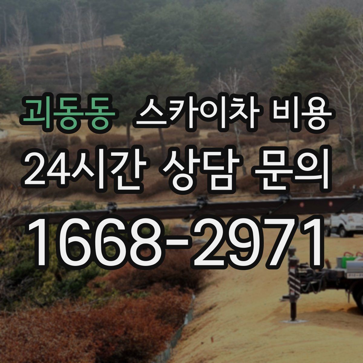 괴동동 스카이차 비용 전면·측면·건물 앞 도로 사진 1장(정차 가능 여부, 도로 폭)이 필