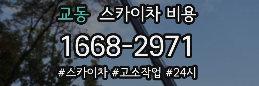 교동 스카이차 비용