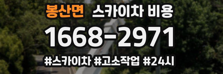 봉산면 스카이차 비용