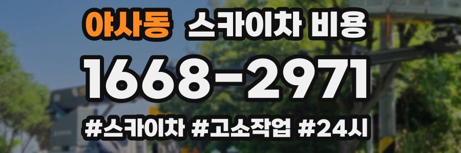 야사동 스카이차 비용