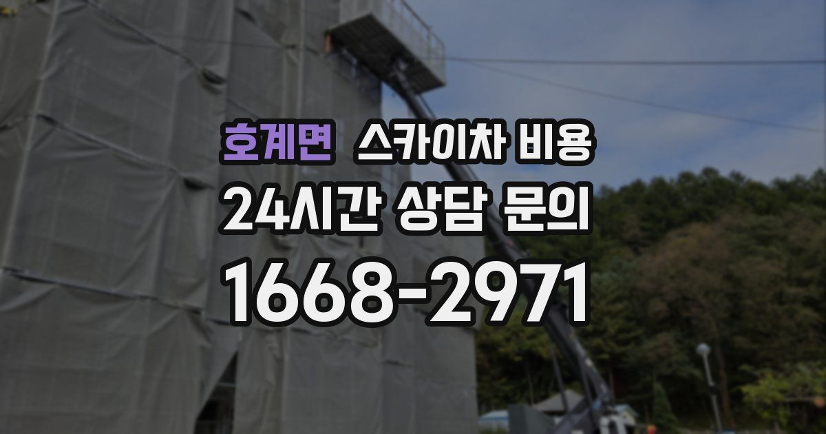 호계면 스카이차 비용