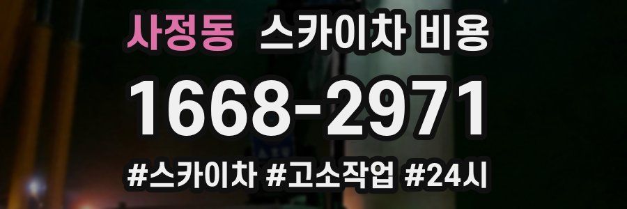 사정동 스카이차 비용