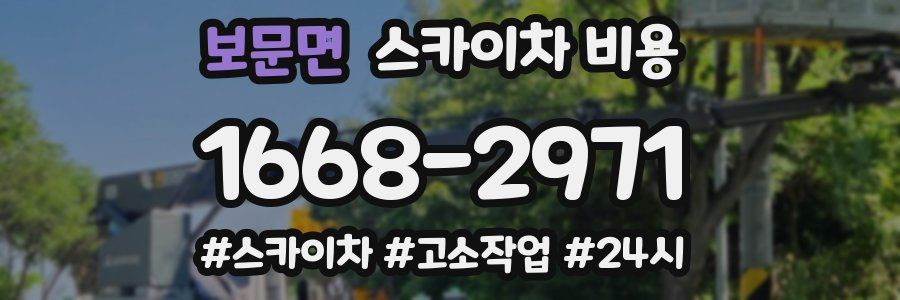 보문면 스카이차 비용
