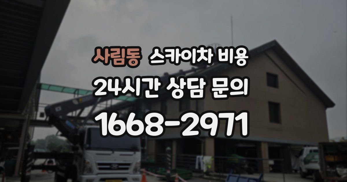 사림동 스카이차 비용