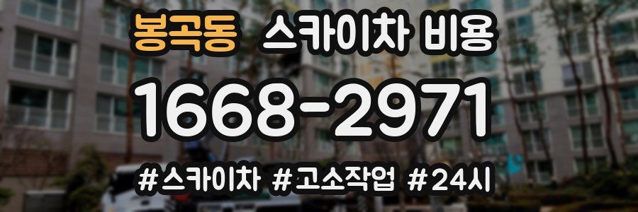 봉곡동 스카이차 비용