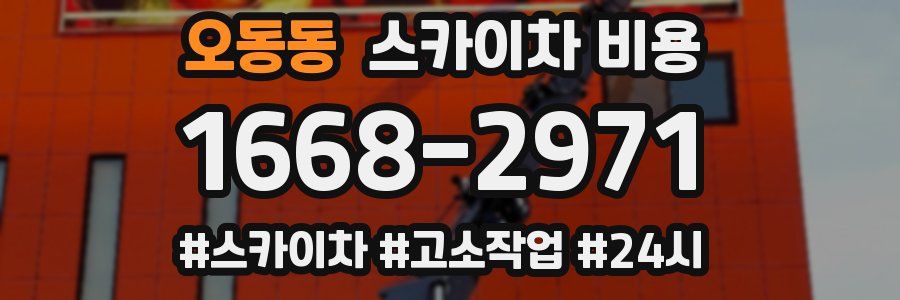 오동동 스카이차 비용