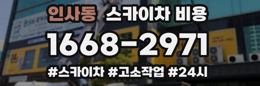 인사동 스카이차 비용