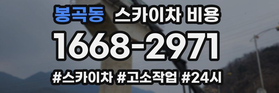 봉곡동 스카이차 비용