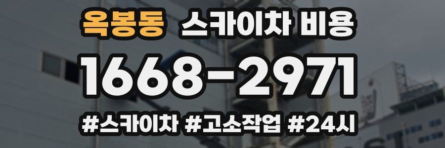 옥봉동 스카이차 비용