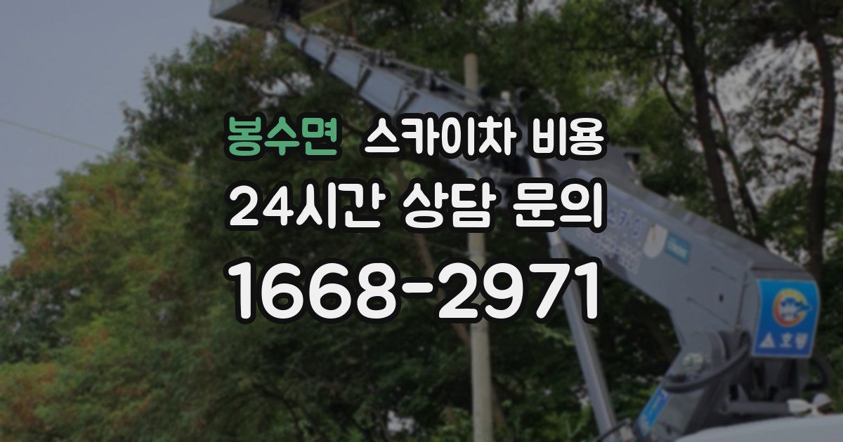 봉수면 스카이차 비용