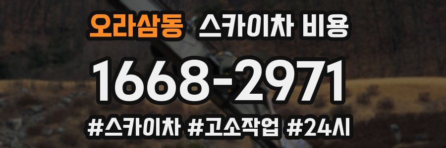 오라삼동 스카이차 비용