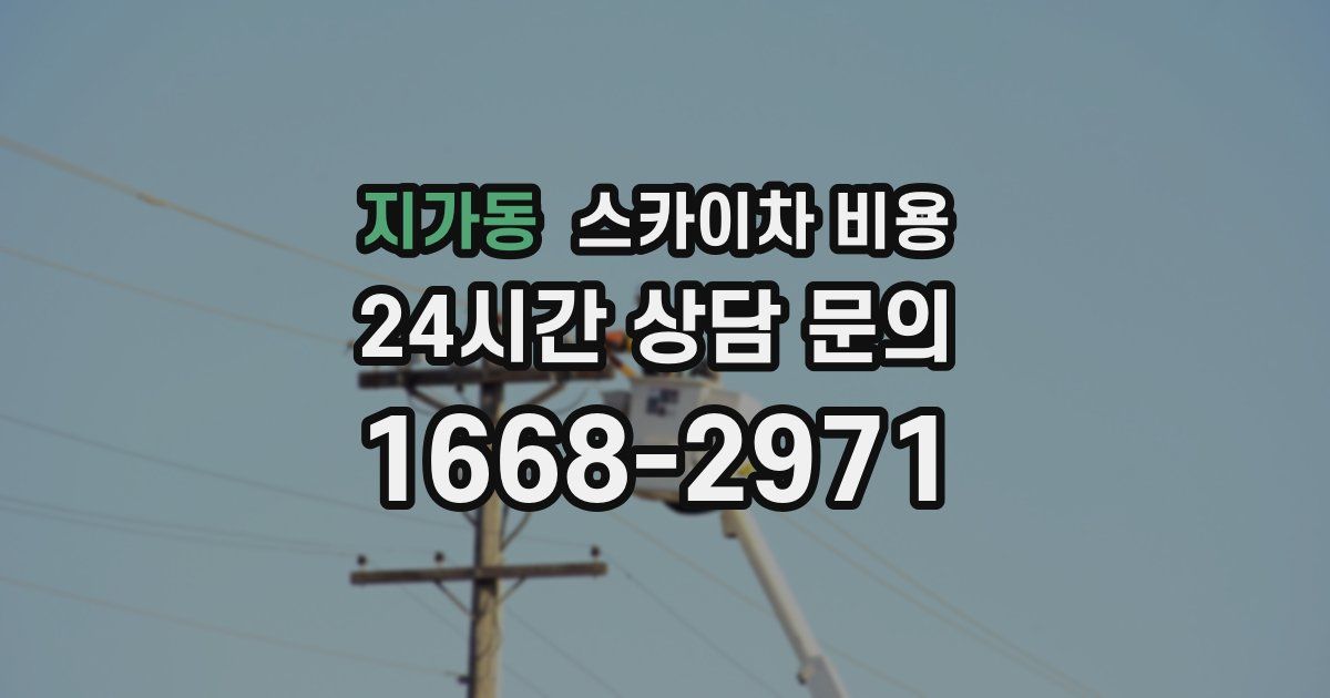 지가동 스카이차 비용