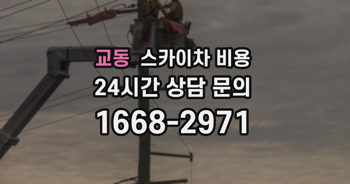 교동 스카이차 비용